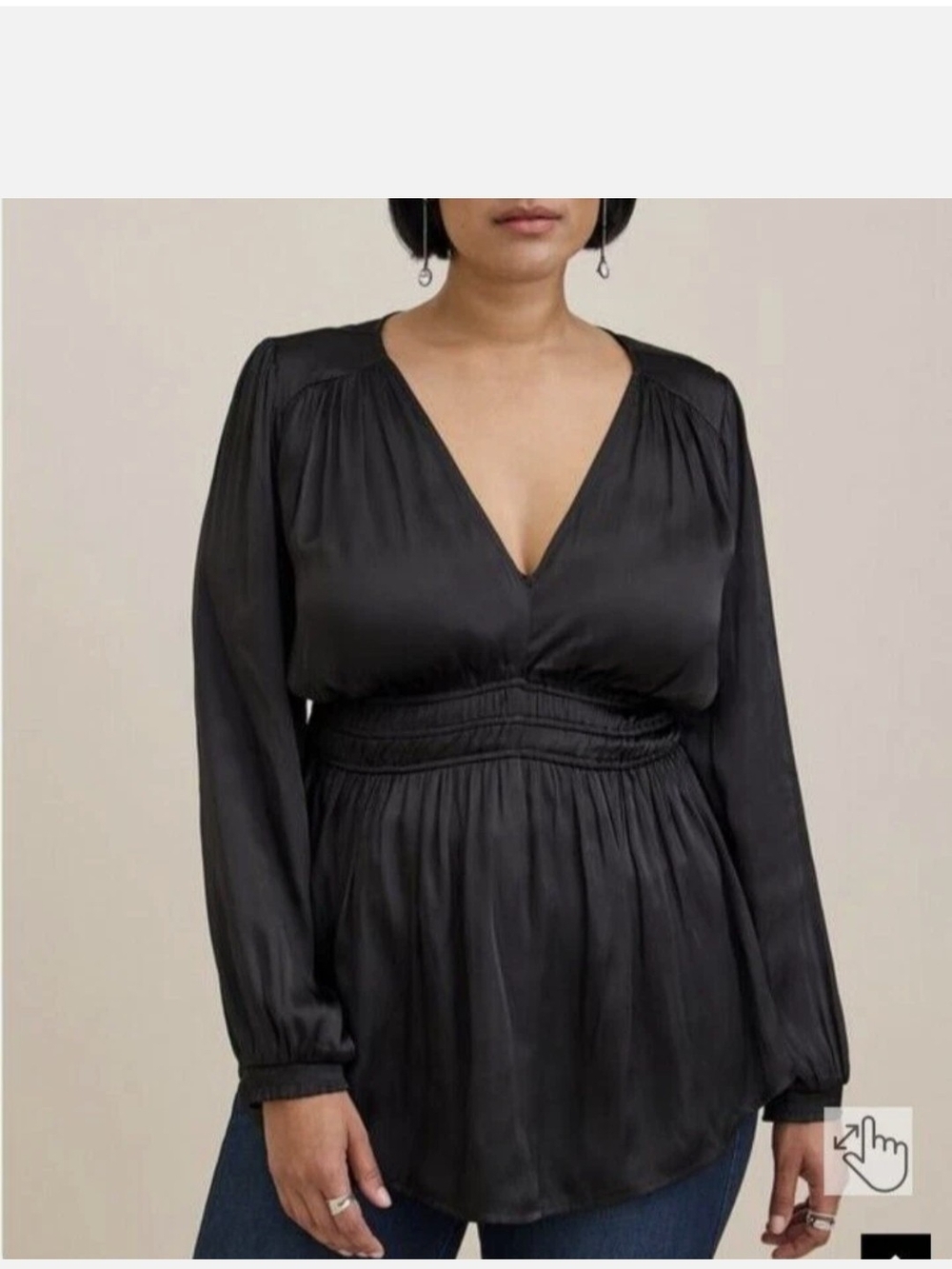 torrid Black Ribbed V-Neck Top